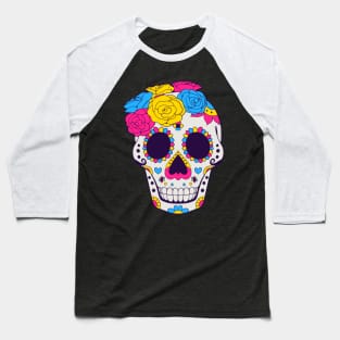 Pansexual Pride - Sugarskull Dia De Los Muertos Baseball T-Shirt